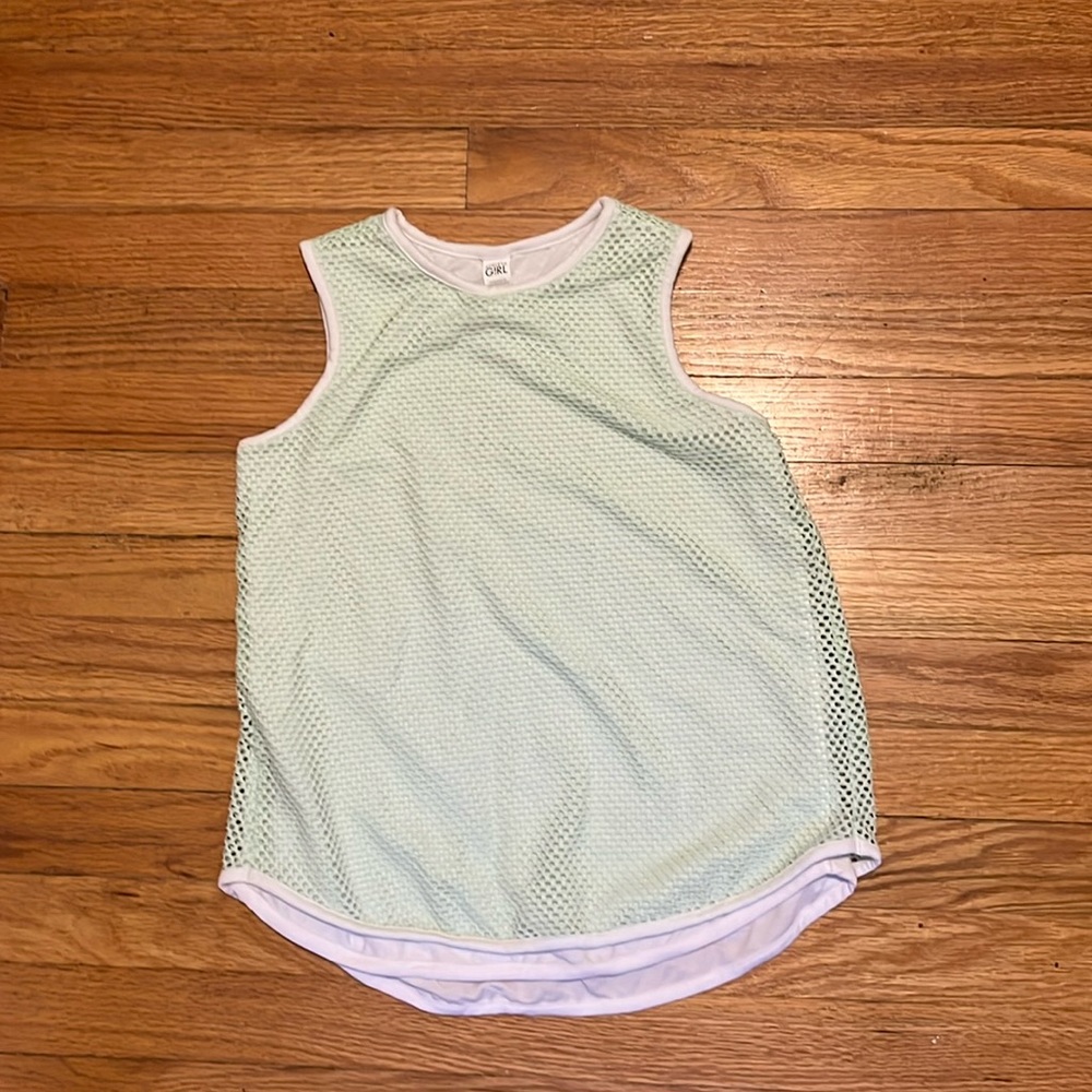 Athleta Girl Mint Green Mesh Tank Top